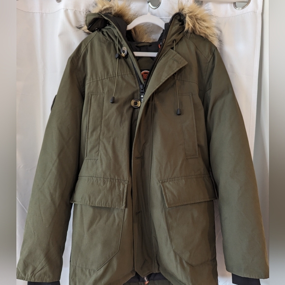 Superdry Rookie Down Parka Jacket Green Men's Small - Picture 7 of 10